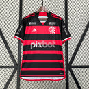 Camisa Flamengo Home l Todos os Patrocinadores 24/25 - Vermelho e Preto