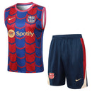 Conjunto Barcelona Treino Regata 24/25 - Azul e Vermelho