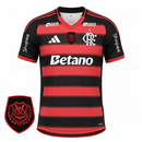 Camisa Flamengo Home 25/26 - Preta e Vermelha C/ Patrocínio