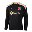 Conjunto Agasalho Treino Barcelona 24/25 - Preto e Bege
