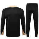Conjunto Agasalho Treino Barcelona 24/25 - Preto e Bege