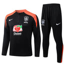 Conjunto Agasalho Treino Brasil 24/25 - Preto e Laranja