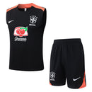 Conjunto Brasil Treino Regata 24/25  - Preto e Laranja