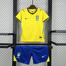 Conjunto Kit Infantil Seleção Brasil I 2026 Torcedor - Amarelo